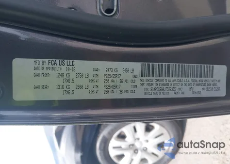 2018 Dodge Journey Sxt z USA, uszkodzony, nr VIN 3C4PDCBG0JT522355